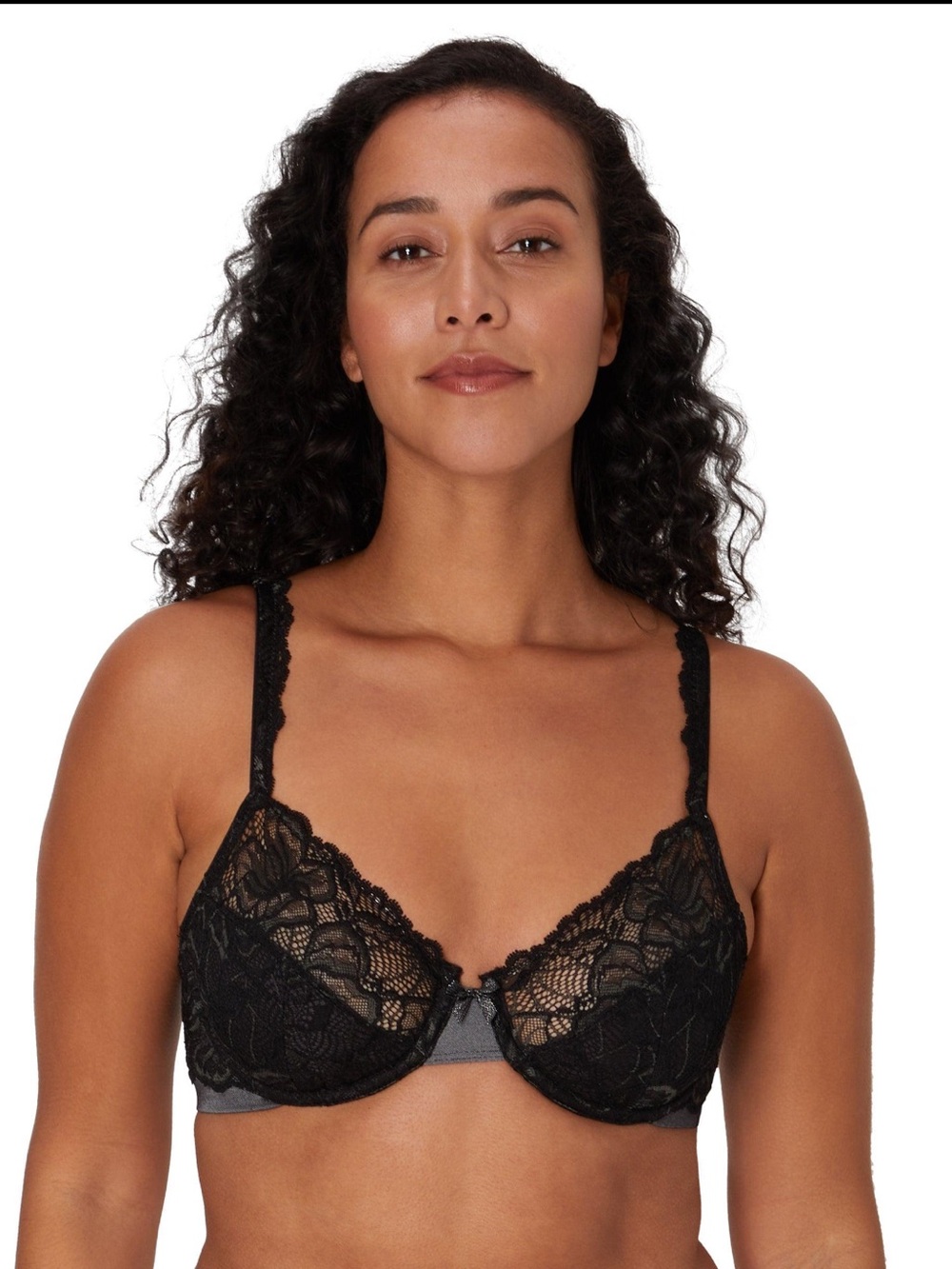 NWT Bali Lift Full Coverage Lace Underwire Bra Black 42C